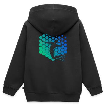 Volley-ball Volley-ball Volley Volley Beach Volleybal - Sweat Premium à capuche zippé enfant bio - noir - Dos - AI Model Kid Male (0cm)