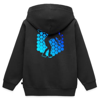 Patins à roulettes pour hommes Patins à roulettes Patinage à roulettes - Sweat Premium à capuche zippé enfant bio - noir - Dos - AI Model Kid Male (0cm)