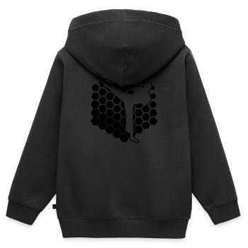 Kickboxer Hommes Kickboxing Kickboxing Kickboxing - Sweat Premium à capuche zippé enfant bio - noir - Dos - AI Model Kid Male (0cm)