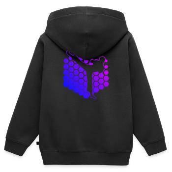 Kickboxer Boxe Boxe Hommes - Sweat Premium à capuche zippé enfant bio - noir - Dos - AI Model Kid Male (0cm)