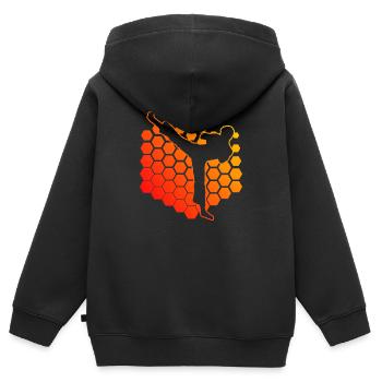 Kickboxing Hommes Kickboxing Kickboxer Kickboxing - Sweat Premium à capuche zippé enfant bio - noir - Dos - AI Model Kid Male (0cm)