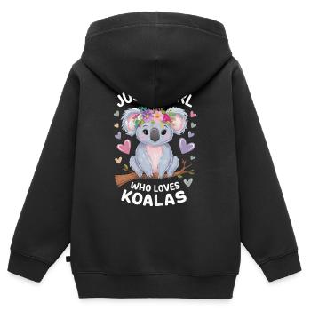 Koala Koala Koala Ours Koala Animal - Sweat Premium à capuche zippé enfant bio - noir - Dos - AI Model Kid Male (0cm)