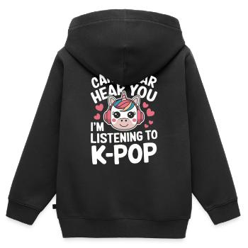 K-Pop Musik Koreanischer Pop - Kinder Premium Organic Zip Hoodie - Schwarz - Hinten - AI Model Kid Male (0cm)