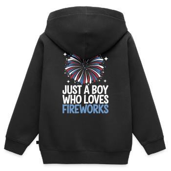 Pyrotechniker Feuerwerk Pyrotechnik - Kinder Premium Organic Zip Hoodie - Schwarz - Hinten - AI Model Kid Male (0cm)