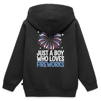 Pyrotechniker Feuerwerk Pyrotechnik - Kinder Premium Organic Zip Hoodie - Schwarz - Hinten - AI Model Kid Male (0cm)