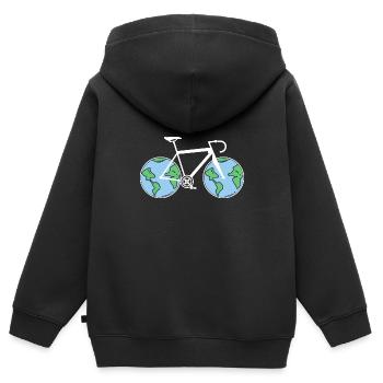 Fahrrad Umwelt Schutz - Kinder Premium Organic Zip Hoodie - Schwarz - Hinten - AI Model Kid Male (0cm)