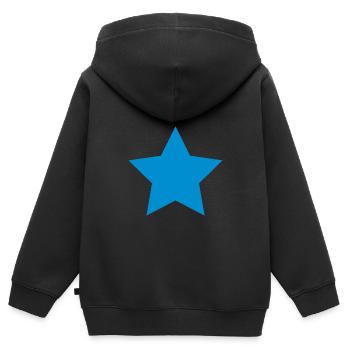 Stern Blau - Kinder Premium Organic Zip Hoodie - Schwarz - Hinten - AI Model Kid Male (0cm)