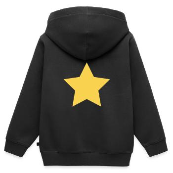 Jaune étoile - Sweat Premium à capuche zippé enfant bio - noir - Dos - AI Model Kid Male (0cm)