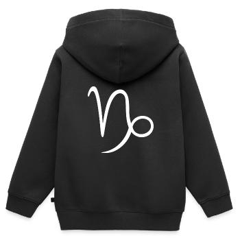 Sternzeichen Steinbock - Kinder Premium Organic Zip Hoodie - Schwarz - Hinten - AI Model Kid Male (0cm)