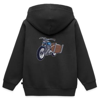 Moto avec planche de surf - Sweat Premium à capuche zippé enfant bio - noir - Dos - AI Model Kid Male (0cm)