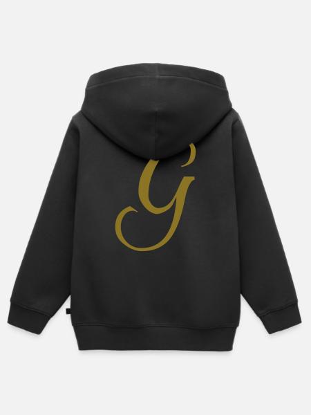 Buchstabe G - Kinder Premium Organic Zip Hoodie - Schwarz