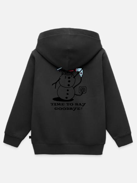 winter_ade_weiss - Kinder Premium Organic Zip Hoodie - Schwarz