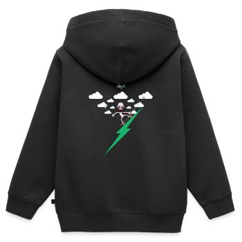 Hello World vlog_01 - Kinder Premium Organic Zip Hoodie - Schwarz - Hinten - AI Model Kid Male (0cm)