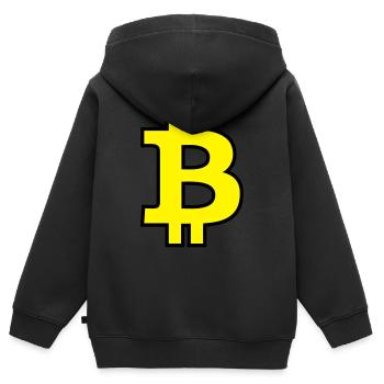 Bitcoin Satoshi Nakamoto - Kinder Premium Organic Zip Hoodie - Schwarz - Hinten - AI Model Kid Male (0cm)