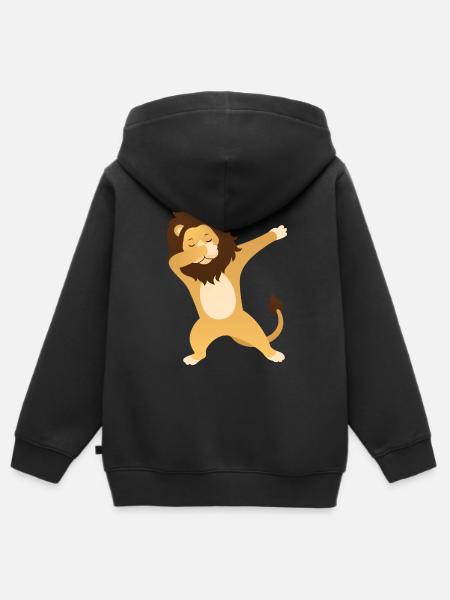 Lion Dab Dance - Cool Gift - Kinder Premium Organic Zip Hoodie - Schwarz