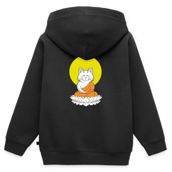 Master karin Buddha - Sweat Premium à capuche zippé enfant bio - noir - Dos - AI Model Kid Male (0cm)