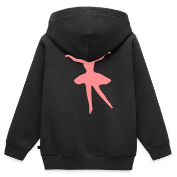 ballerine danse classique - Sweat Premium à capuche zippé enfant bio - noir - Dos - AI Model Kid Male (0cm)