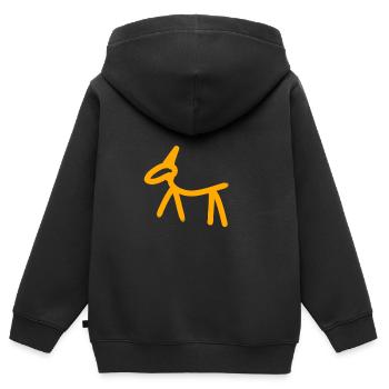 Grottes de peinture - Sweat Premium à capuche zippé enfant bio - noir - Dos - AI Model Kid Male (0cm)