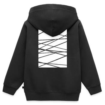 Teers - Kinder Premium Organic Zip Hoodie - Schwarz - Hinten - AI Model Kid Male (0cm)