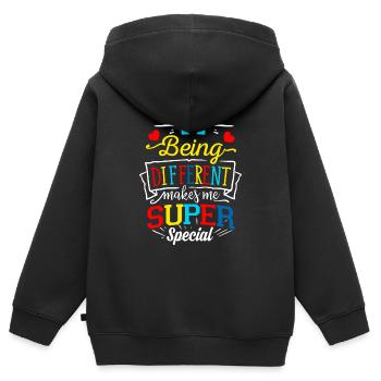 Autismus Autist ADHS Autism Asperger Geschenk - Kinder Premium Organic Zip Hoodie - Schwarz - Hinten - AI Model Kid Male (0cm)