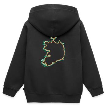 Irland - Kinder Premium Organic Zip Hoodie - Schwarz - Hinten - AI Model Kid Male (0cm)