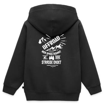 OFFROAD! - Kinder Premium Organic Zip Hoodie - Schwarz - Hinten - AI Model Kid Male (0cm)
