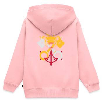 drapeau_vatican2 - Kids Premium Organic Zip-up Hoodie - rose - Back - AI Model Kid Female (0cm)