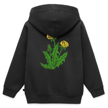 löwenzahn löwe pusteblume butterblume dandy lion - Kinder Premium Organic Zip Hoodie - Schwarz - Hinten - AI Model Kid Male (0cm)