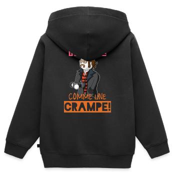 Claudy Focan Dikkenek - Sweat Premium à capuche zippé enfant bio - noir - Dos - AI Model Kid Male (0cm)