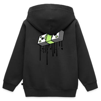 déposer des billets de graffiti buendel dollar gettin - Sweat Premium à capuche zippé enfant bio - noir - Dos - AI Model Kid Male (0cm)