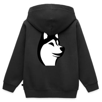 Husky - Sweat Premium à capuche zippé enfant bio - noir - Dos - AI Model Kid Male (0cm)