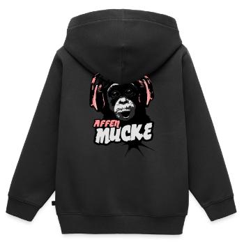 Affen-Mucke - Kinder Premium Organic Zip Hoodie - Schwarz - Hinten - AI Model Kid Male (0cm)