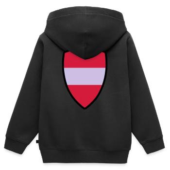 österreich fahne - Kinder Premium Organic Zip Hoodie - Schwarz - Hinten - AI Model Kid Male (0cm)