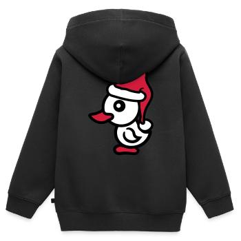 Noël Noël Père Noël Salutations d'hiver - Sweat Premium à capuche zippé enfant bio - noir - Dos - AI Model Kid Male (0cm)