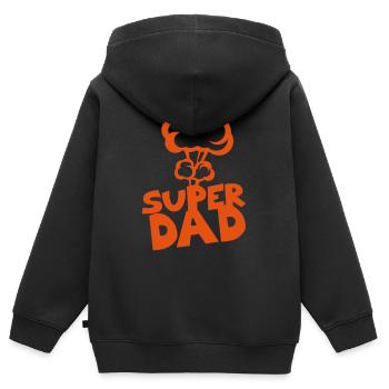 super dad nuclear explosion - Kids Premium Organic Zip-up Hoodie - black - Back - AI Model Kid Male (0cm)