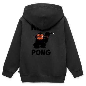 ping pong Tischtennis, lustige Stimmung - Kinder Premium Organic Zip Hoodie - Schwarz - Hinten - AI Model Kid Male (0cm)