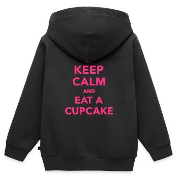 Cupcake - Kinder Premium Organic Zip Hoodie - Schwarz - Hinten - AI Model Kid Male (0cm)