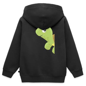 Funny turtle - Kids Premium Organic Zip-up Hoodie - black - Back - AI Model Kid Male (0cm)