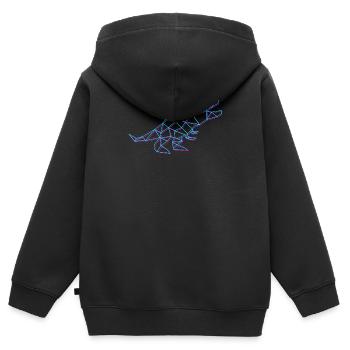 Neon-Rex - Kinder Premium Organic Zip Hoodie - Schwarz - Hinten - AI Model Kid Male (0cm)