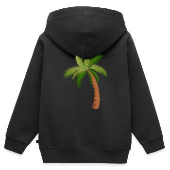 Palme Palmen - Kinder Premium Organic Zip Hoodie - Schwarz - Hinten - AI Model Kid Male (0cm)