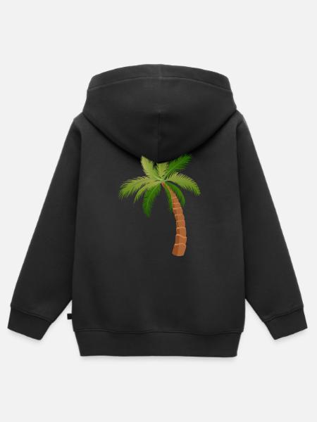 palmier arbre palmiers - Premium børne zip-hættetrøje økologisk - sort