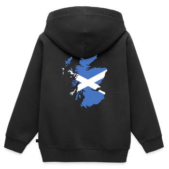 Carte du pays de l'Écosse et conception du drapeau - Sweat Premium à capuche zippé enfant bio - noir - Dos - AI Model Kid Male (0cm)