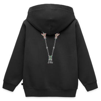 Bijoux kabyle - Sweat Premium à capuche zippé enfant bio - noir - Dos - AI Model Kid Male (0cm)