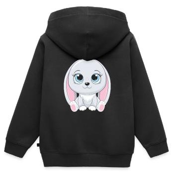 sitting with butterfly - Kids Premium Organic Zip-up Hoodie - black - Back - AI Model Kid Male (0cm)