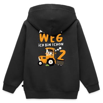 2. Geburtstag Junge Traktor Ich bin schon 2 Jahre - Kinder Premium Organic Zip Hoodie - Schwarz - Hinten - AI Model Kid Male (0cm)