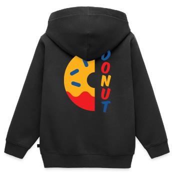 Donut - Sweat Premium à capuche zippé enfant bio - noir - Dos - AI Model Kid Male (0cm)