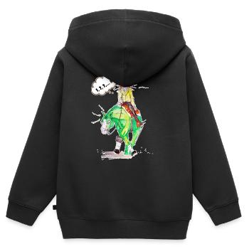 Spin - Kinder Premium Organic Zip Hoodie - Schwarz - Hinten - AI Model Kid Male (0cm)