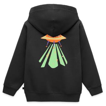 UFO - Kinder Premium Organic Zip Hoodie - Schwarz - Hinten - AI Model Kid Male (0cm)