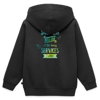 Sarcasm at your service! - Kinder Premium Organic Zip Hoodie - Schwarz - Hinten - AI Model Kid Male (0cm)