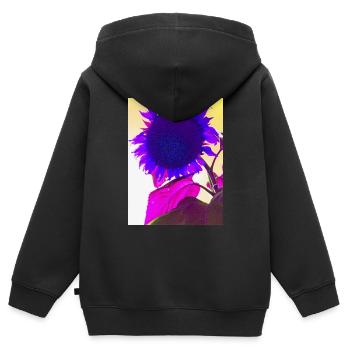 sommerblume pop Art - Kinder Premium Organic Zip Hoodie - Schwarz - Hinten - AI Model Kid Male (0cm)